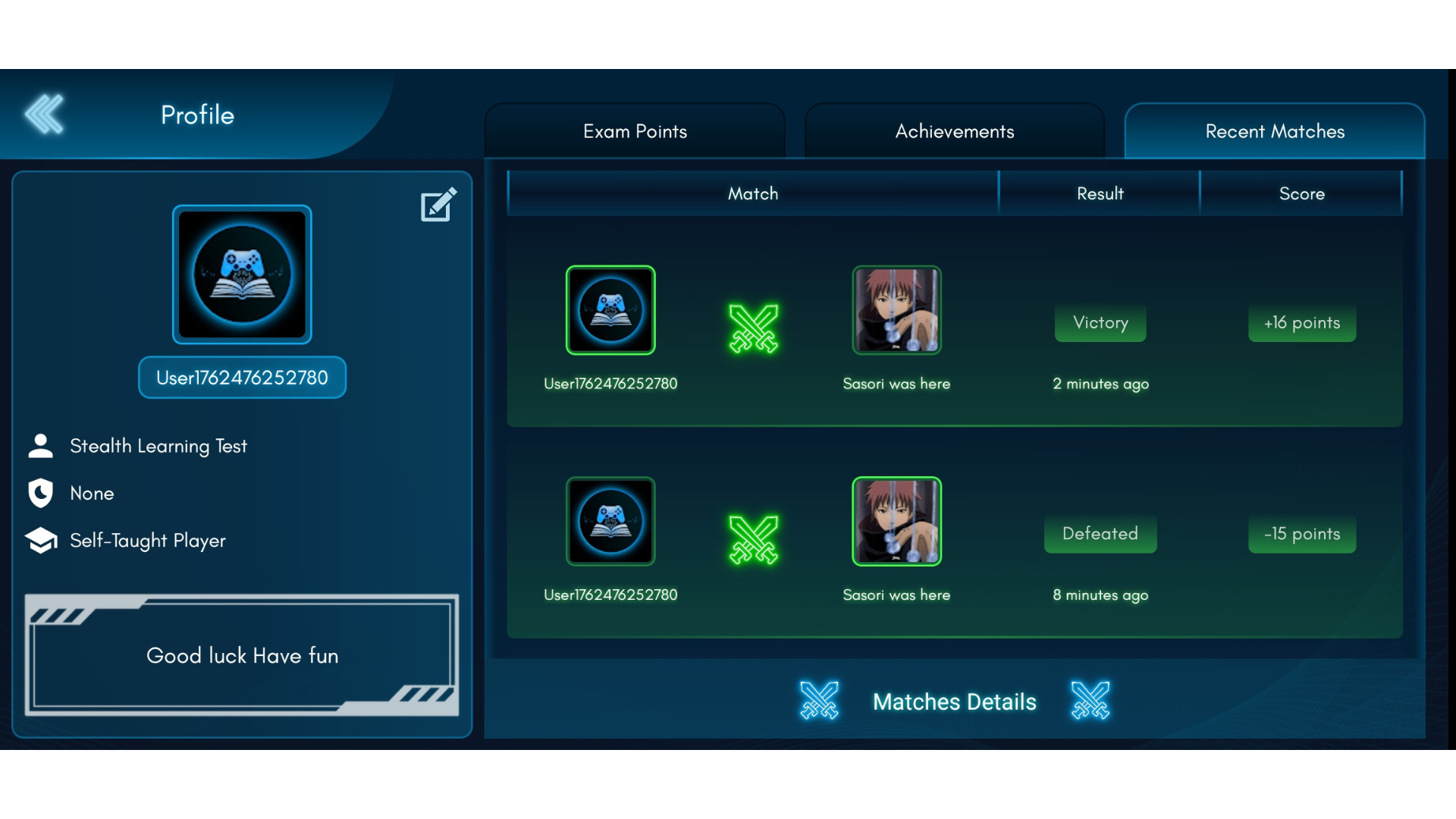 Profile and Rewards screenshot